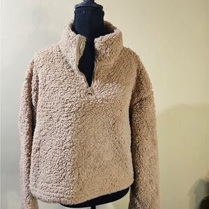 Fashion Nova Cream Teddy Pullover